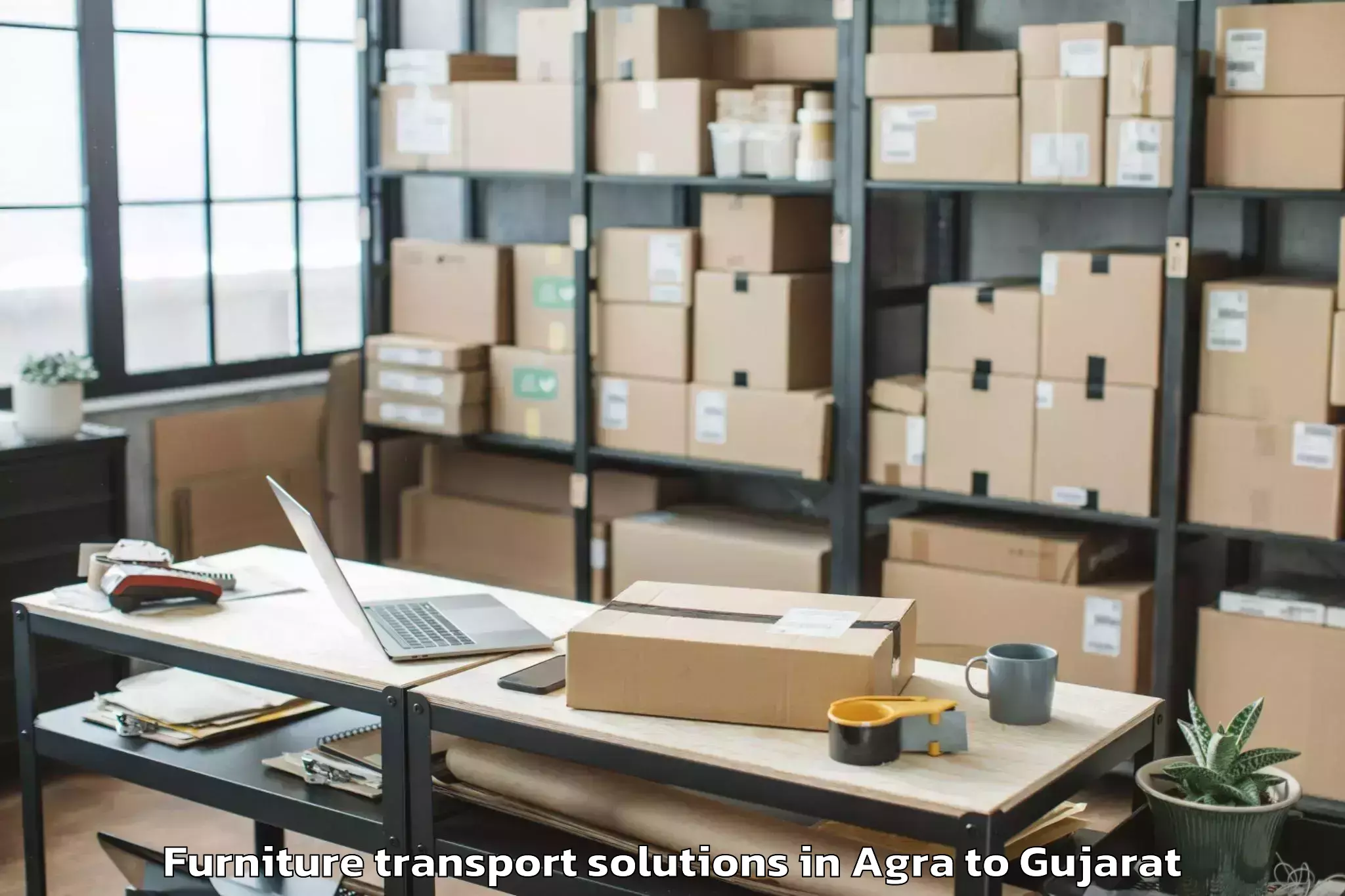 Reliable Agra to Dwarka Furniture Transport Solutions